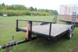 **2019 UT Trailer with tilt, 15.5'x6', fold down ramps, 5-bolt wheels, trailer house axles, stake po