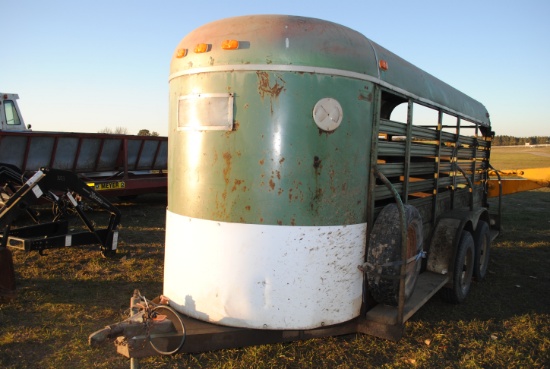 Homemade 14'x5' Livestock Trailer with center gate, rear slider, TITLED (Sales tax & title fees will