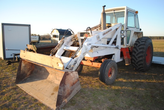 Case 1070 Tractor with cab & heat, with Great Bend 900 Hi-Master loader with 7' bucket, diesel, 3-po