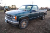 1997 Chevy K1500 4x4 truck, automatic, long box, regular cab, V6, 4.3L, 4wd works, driven in the lot