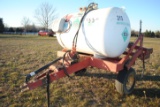 Anhydrous applicator on trailer, 5-shanks, worked when it was parked in the shed