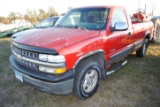 2001 Chevy 1500 LS, regular cab, long box, 4x4, bed mat, bed rails, 5.3 V8 automatic, new battery, p