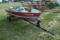 14' Lund boat with 15HP Johnson motor on Trailer, 3 swivel seat, anchor, gas can, TITLED (Sales tax