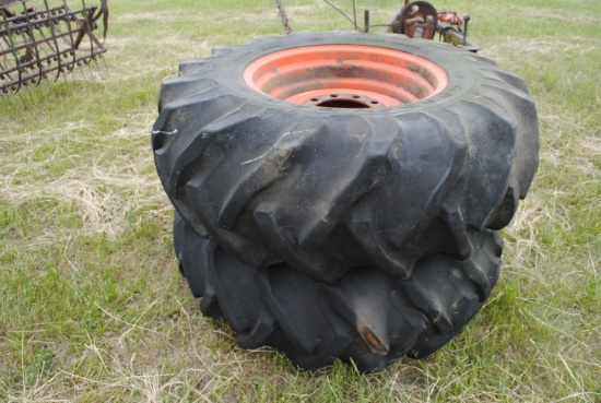 Pair of 18.4-26 Goodyear tires, came off of Gleaner combine