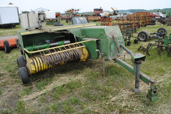 John Deere 336 small square baler, "owner states it works and was ran through the shop a few years a