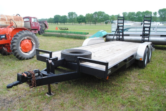 ***1999 Sam's trailer, 12,000 gvw, 18', side pockets, drop down ramps, wood deck, 8-bolt wheels, TIT