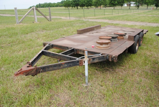 1987 Homemade Trailer, Approx. 17'x7'6", fenders, trailer house axles, extra rims, electric brakes,