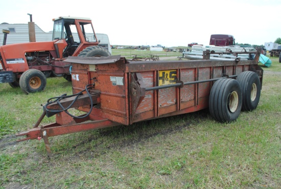 H&S 350 Manure Spreader, double beaters, 2 flat tires, needs work
