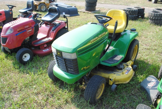 John Deere GT235 riding mower with 48" deck, 18HP John Deere Briggs, no hour meter, runs & drives, K