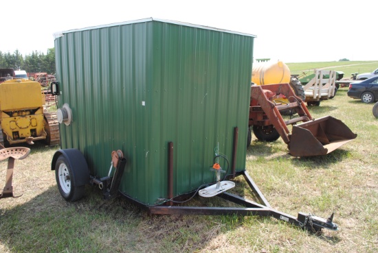 6'x8' Homemade Fish House, vented heater, 4-holes, drop down winch, insulated ceiling & walls, bench