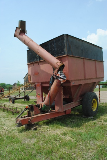 Grain cart with auger, pto in office