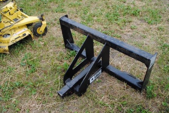 Star Industries 2" receiver hitch, quicktach plate measures 44" wide and may not fit all skidloaders