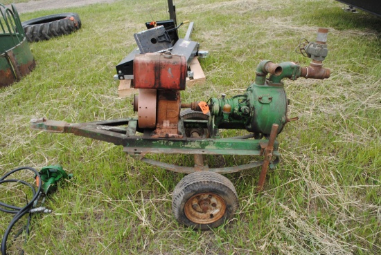 Thrash/water pump on cart