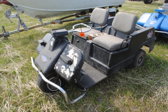 Harley Davidson black golf carts, 3-wheels, gas, not running