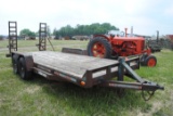 1997 Fetchner skid loader trailer with ramps, 18', 7,000# axles, TITLED (Sales tax & title fees will