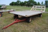 8'x16' Hay Rack on 4-wheel 5th wheel running gear, has white oak rough sawn lumber
