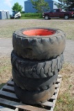 Foam filled Bobcat tires, 8-bolt rims