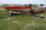 14' Lund fishing boat with Pilot Minnkota trolling motor that has 36# thrust, on 1973 trailer, TITLE