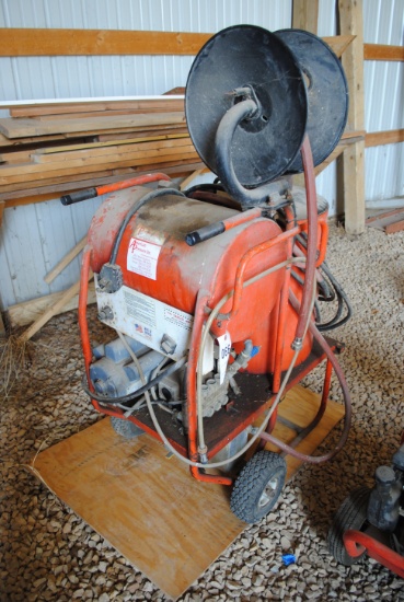 Alkota Cleaning Systems, Inc. hot water pressure washer on cart, was winterized 3 years ago and has