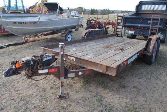 **T**   1997 Cronkhite 7'x15'2" Trailer, ramps, 6-bolt wheels, fenders, 81" between fenders, tandem