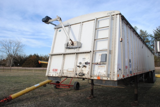 "**T**   2008 42' Merritt MVT Grain Trailer, new tarp, electric roll tarp, all aluminum trailer, all