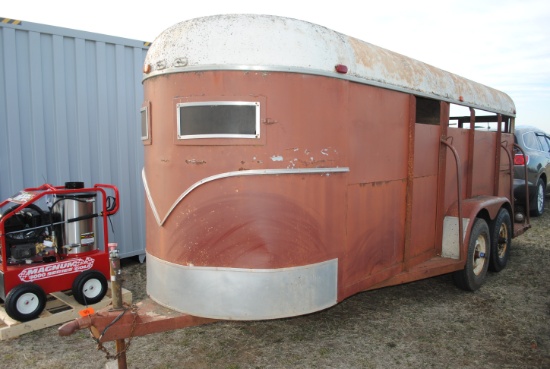 **T**   1973 Jackson Livestock Trailer, 17-1/2' overall length, tack compartment in front, mangers,