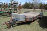 **T** 2001 Big Tex Trailer, 20' overall - 3' Beaver, Fold up ramps, 8 bolt wheels, brakes work, wood
