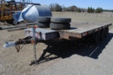 **T** 1997 Hmde Trl. Trailer House axle, tri-axle 16x8, Brakes work, tool box in front, 4 spare tire