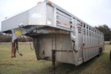 **T** 1996 Wilson Livestock Gooseneck Trailer, aluminum, 30'x8', 8,000# axles, center gate w/sliding