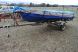 **T** 1974 Mirrocraft Boat on Shoreline Trailer, Boat has 9.9HP Evinrude which was owner states was