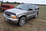 **T** 2001 GMC Jimmy, 4dr, SLE 4x4, cloth int., automatic, power windows/locks, mileage shows 196,84