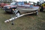 **T** 1978 Aluma Craft  14' Boat & Trailer. Boat has 20hp Mercury- Runs, Trolling motor-Runs, Traile