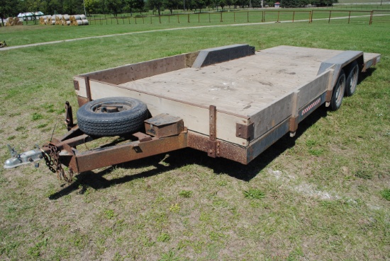 8'x20' Tandem Axle Trailer, 5-bolt wheels, 10" side boards, NO TITLE, farm use only
