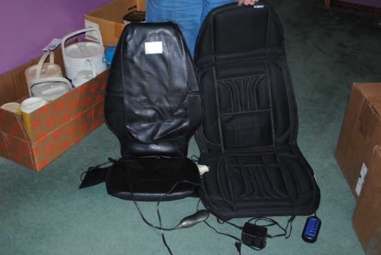 Pair of Massage Seat Covers, HomeMedics & Conair, (one is 12-volt, the other is 10-volt)