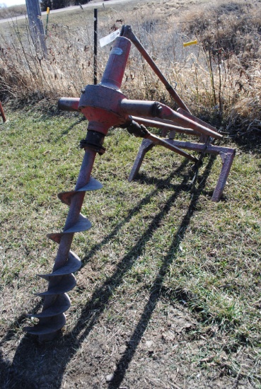 Twin Draulic 3-Point Post Hole Auger with 8" bit, 540 pto driven