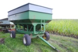bii Gravity Box on bii 1072 running gear, side extension, approx. 300 bu., extendable pole