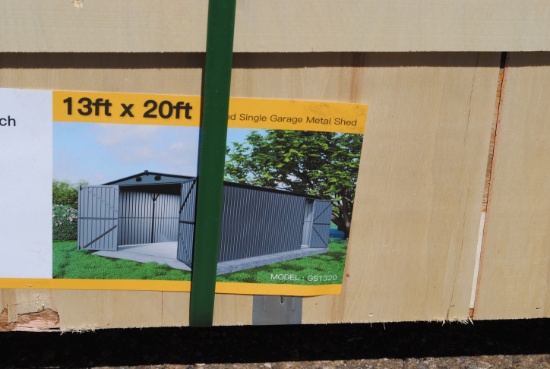 Chery Ind. Brand 13'x20' Universal Single Garage Metal shed, steel frame, G