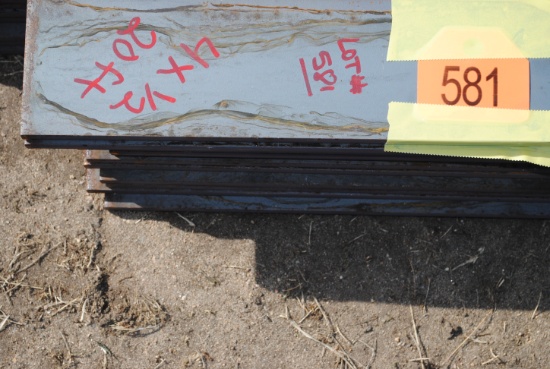 12 pieces of flat steel, 4" x 12" x 20'L