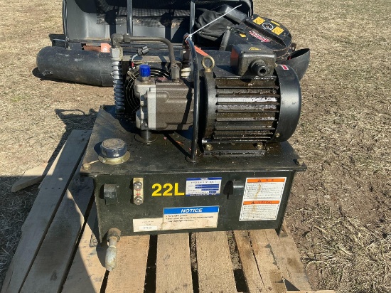 Electric Hydraulic Pump with Tank, owner says "works", 3-phase