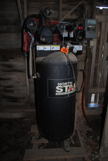 NorthStar Up-Right Air Compressor, 60- gallon, 15.5 cfm @ 90psi, "works," shedded