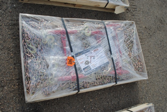 (5) 9200# Ratchet Binders & (10) G70 Chains 3/8"x20',  sell all to go as a set