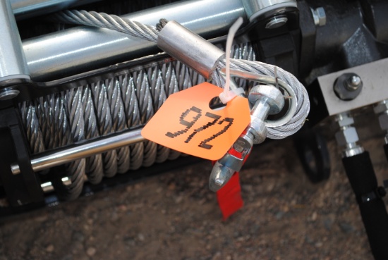 LandHonor Skid Steer Mounted Winch, flat-face couplers, 15,000# capacity