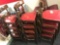 Chairs Wood Frame Red Cushion