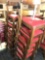 Chairs Wood Frame Red Cushion