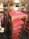 Chairs Wood Frame Red Cushion