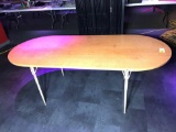 Oval Wood Top Table