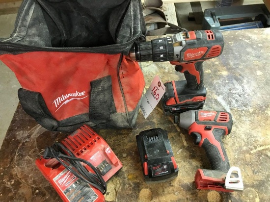 Cordless Drill and Impact Driver with Carpenter Bag