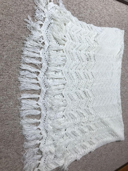 Crocheted throw blanket