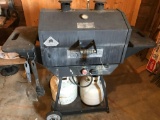 Grill/Smoker with propane tanks