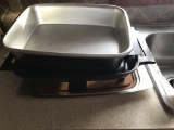 Electric skillet with lid and tray
